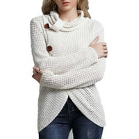Kardigan za žene modni pleteni visoki vrat dugi rukavi velika veličina džemperi za džemper za žene