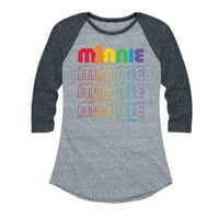 Disney Pride - Minnie Rainbow ponovljena - Ženska grafička majica Raglan Raglan