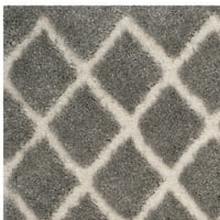 Geometrijski dijamantni tepih od vune, Svijetlo siva krema, 3'5'