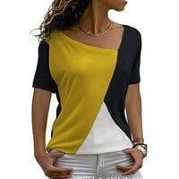 Duge košulje za žene košulje za žene kratke rukave casual spojne boje vrhovi dnevno patchwork bluza bluza žena