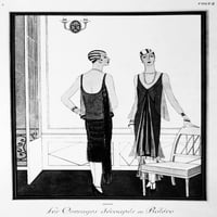 Chanel ilustracija, 1926. Nillustracija iz časopisa Vogue iz dvije haljine koje je dizajnirao Coco Chanel, travanj