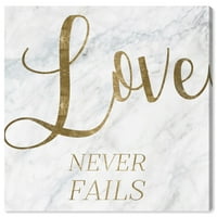 Wynwood Studio tipografija i citati zidne umjetničke platnene otiske 'Ljubav nikad ne propadne' ljubavni citati