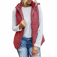 Ženski donji prsluk, Plus veličina, lagana vodootporna, pakirana donja jakna, jakna bez rukava, crvena, A-Lister