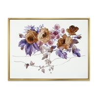 Purple Wildflowers na bijelom IV uokvirenom slikarskom platnu umjetnički tisak