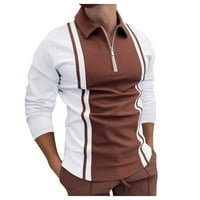 Muška bluza s ovratnikom s patentnim zatvaračem, prošivene košulje dugih rukava, Muška mekana ležerna odjeća,