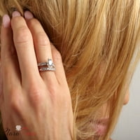1. dijamant okruglog reza prirodni kultivirani dijamant od 18K bijelog zlata od 18K vjenčanog vjenčanog prstena