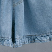 Ženske kratke hlače traper Plus size Modne jednobojne Ležerne široke hlače s volanima široke kratke hlače visokog