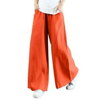 Simu ženske ležerne hlače Pocket Elastic Disheble PatchOre labave pamučne i lanene hlače ženske hlače hlače trendi