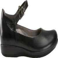 Ženske casual cipele s ravnim četvrtastim remenom u crnoj koži 6. M