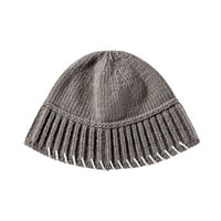 Zimski šešir s kapuljačom, duga široka hip hop pletena kapa, topla kapa s lubanjom obložena runom, vunena kapa