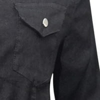 Kaputi za žene, Casual jednobojni, s jednim džepom na reveru, tunika dugih rukava, košulja, traper jakna, kaput