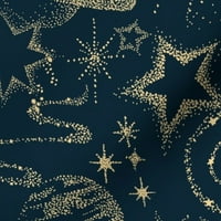 Tkanina od tkanine-svemirska Astronomija, Astrologija, zvijezde, Zlatno sunce, kozmički mjesec, tkanina s prilagođenim