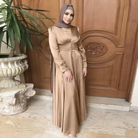 Ženska ležerna jednobojna haljina s rukavima od abaje, Arapska Kaftan haljina, duga elegantna široka haljina otporna