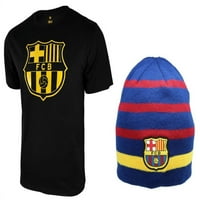ICON Sports Men FC Barcelona Službena nogometna majica i kombinacija Beanie - velika