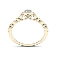 Zaručnički prsten od žutog zlata od 10 karata s dijamantom princeze od 9 karata od 3 8 karata