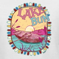 Divlji Bobby Lake Bum Sunrise Odmor Boating Pink and Blue Humor Women Racerback Tank Top, bijeli, medij