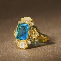 svijetao cirkon prsten nebesko plavi kamen nakit modni nakit zaručnički prsten za žene