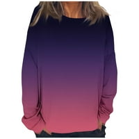 Ženska majica s puloverom u uličnoj odjeći s monogramom s gradijentnim printom labavog kroja ležerni Okrugli vrat
