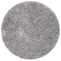 Venecijanski jednobojni čupavi tepih, srebrni, 2'3 3'9