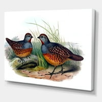 Drevne ptice u divljim vii slikarskim platnenim umjetničkim tiskom