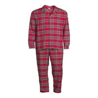 Odgovarajuće obiteljske crvene flanelske pidžame za djecu u blagdansko vrijeme, 2 komada, veličine 6-16