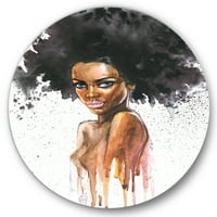Designart 'Portret Afro American Woman Vii' Moderni metalni zid - disk od 23 godine