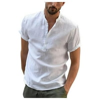 Podplug dizajner proljetni ljetni muški ležerni pamučni laneni lane čvrste boje košulje dugih rukava labave košulje