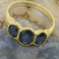 18-karatni prsten od žutog zlata britanske proizvodnje s prirodnim safirom ženski jubilarni prsten - opcije veličine-veličina
