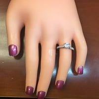 Ženski zaručnički prsten u starinskom karatnom stilu s okruglim dijamantnim bijelim safirom 0. dijamanti