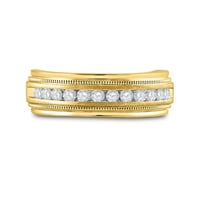 10k žuto zlato okrugli dijamantni vjenčani jednosjedni trak prsten cttw
