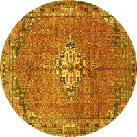 Tradicionalni perzijski tepisi za sobe okruglog oblika žute boje, promjera 5 inča