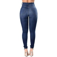 Ženske traperice ženske uske oprane s poderanim rupama gradijentne duge traperice traperice obične hlače traperice