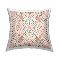 Stupell Industries Delikate ružičaste cvjetne linije uzorke oblika Dizajn Nina Muis Surface Design Bling Pillow