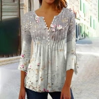 Ženske modne biljke tiskane casual s kratkim rukavima s kratkim rukavima, bluza bluza