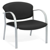 Stolica za primanje s naslonima za ruke-vinilna stolica za goste u tamnoplavoj boji