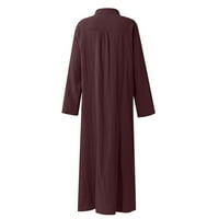 Haljine za žene, ženske haljine-jednodijelni Maksi - Ležerne haljine s izrezom u obliku slova u, vinska veličina