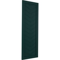 Ekena Millwork 15 W 44 H TRUE FIT PVC jednostruka ploča Chevron Moderni stil Fiksni nosači, toplinski zeleni