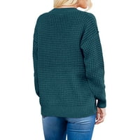 Ženski jednobojni džemper s ovratnikom na kopčanje i jaknom bez ovratnika