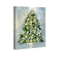Wynwood Studio za odmor i sezonski zidni umjetnički platno otisci 'Božićno drvce 3' praznici - zeleno, zlato