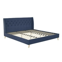 Okvir kreveta za Njezino Veličanstvo s čupavim presvlakama, Kraljevski, plava Posteljina