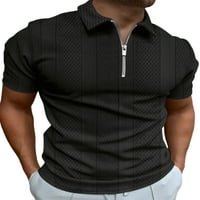 Muške majice, polo majica s reverom, ljetni vrhovi na pruge, muška majica klasičnog kroja, kaki Sportska bluza