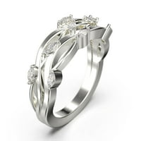 Zaručnički prsten s moissanitom Markiza od 0,36 karata i cvjetnom vrbom od bijelog zlata od 10 karata