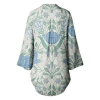 Havajski kardigan za žene, modne majice s dugim rukavima s dugim rukavima, elegantne košulje od tunike s cvjetnim