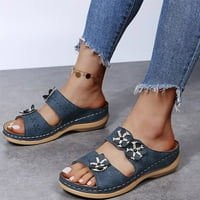 LULSHOU Ljetne sandale za žene, ženska ljetna čvrsta boja udobna udubljenja od cvijeća za cvijeće ženske sandale
