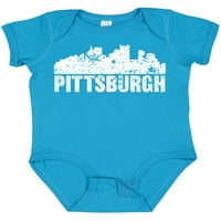 Inktastic Pittsburgh Skyline Grunge poklon Dječak ili djevojački bodi