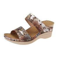 Ženske sandale na klin; trendi Leopard sandale; ljetne Casual cipele u retro stilu s cvijećem; klinaste japanke