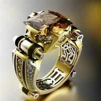 Muški prsten Vintage nakit poklon bakreni izrezbareni prsten s umetkom od rhinestona na prstu za svakodnevni život