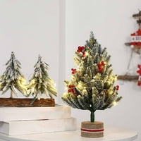 Božićni ukrasi ručno izrađeno mini božićno drvce, uključujući PE crveno voće i podlogu od platnene vrećice, tanko