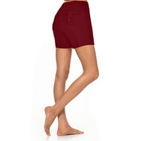 Ženske elastične joga kratke hlače visokog struka, Ležerne teretne kratke hlače s više džepova, skraćene hlače