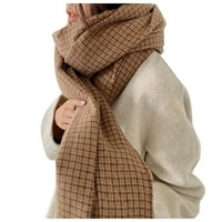 Ženski šal za žene, Klasični zimski šal od kašmira, kolekcija za žene, smeđa, Jedna veličina